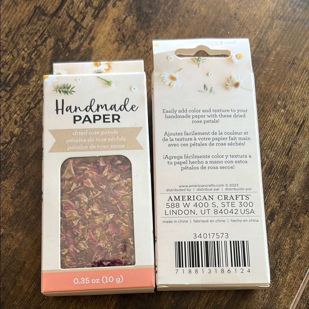 Handmade Paper with Dried Rose Petals
